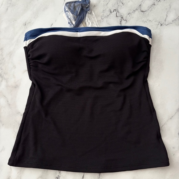Tommy Bahama Nwt Black Blue Island Cays Colorblock Bandini Swim Tankini Top XS - Picture 1 of 4
